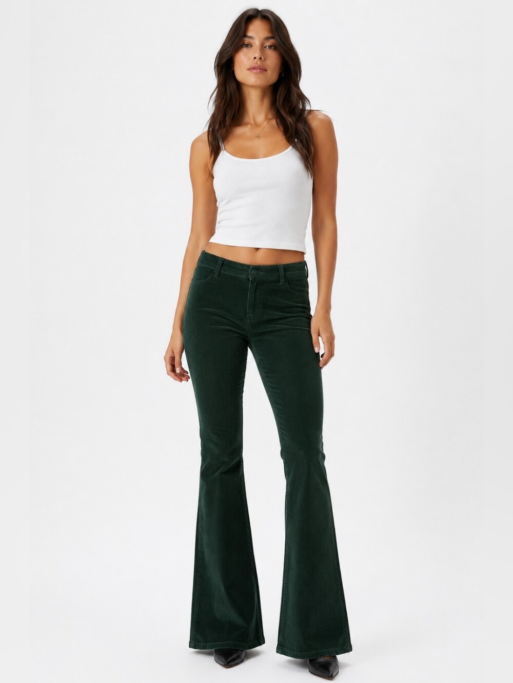 PacSun Green Corduroy Flare Pants Women's Size 27